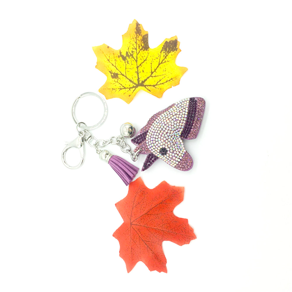 Cute Rhinestone Inlaid Unicorn Tassel Charm Key Chain Handbag Pendant Keyring