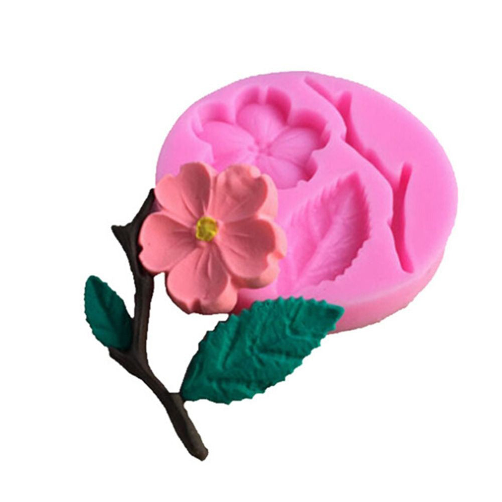 Peach Blossom Silicone DIY Fondant Cake Decorating Mold Kitchen Baking Tool