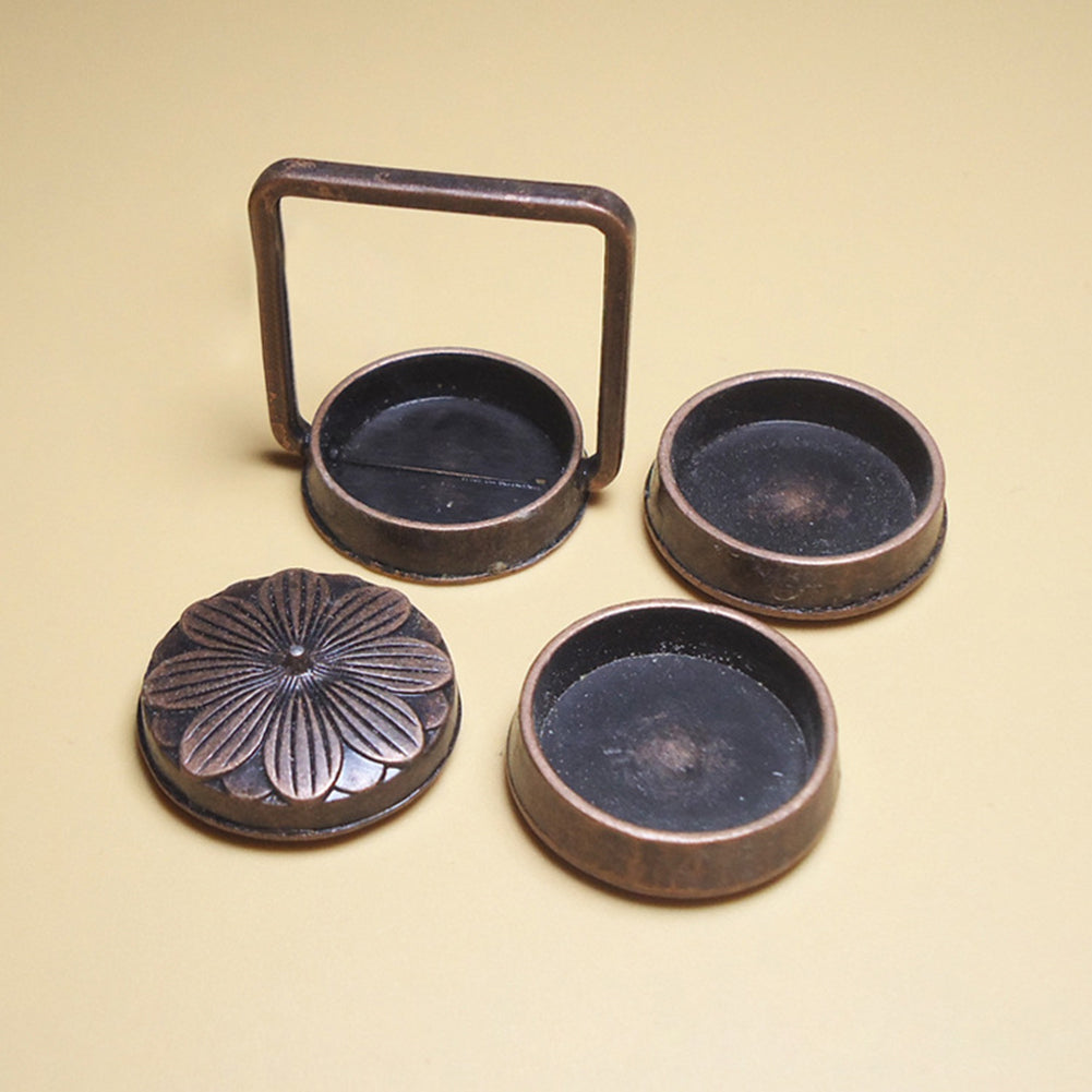 Dollhouse Miniature Toy Vintage 3 Layers Chinese Style Food Basket with Lid