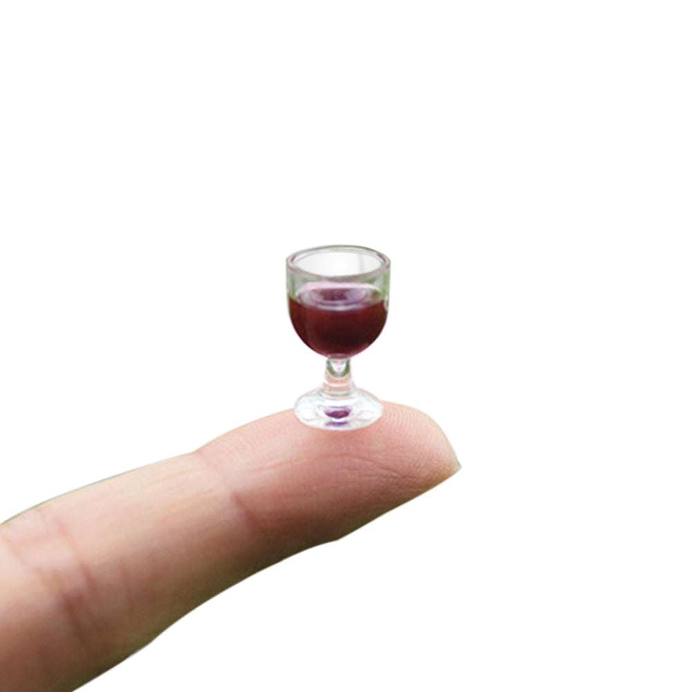 Mini Wine Glass Miniature Food Dollhouse 1:6 1:12 House Model Decor Supplies