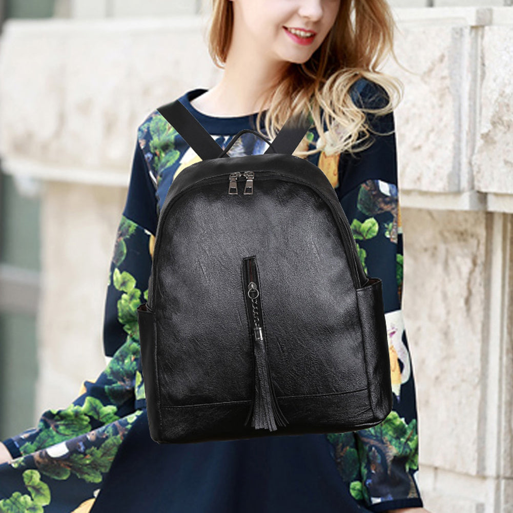 Women Fashion Faux Leather Backpack Casual Lightweight School Travel Daypack