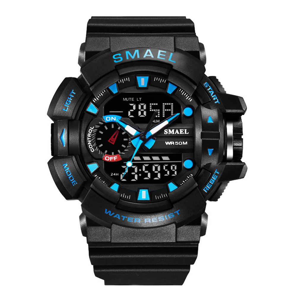 Fashion Men Sport Waterproof Shockproof Dual Display LED Digital Wrist Watch