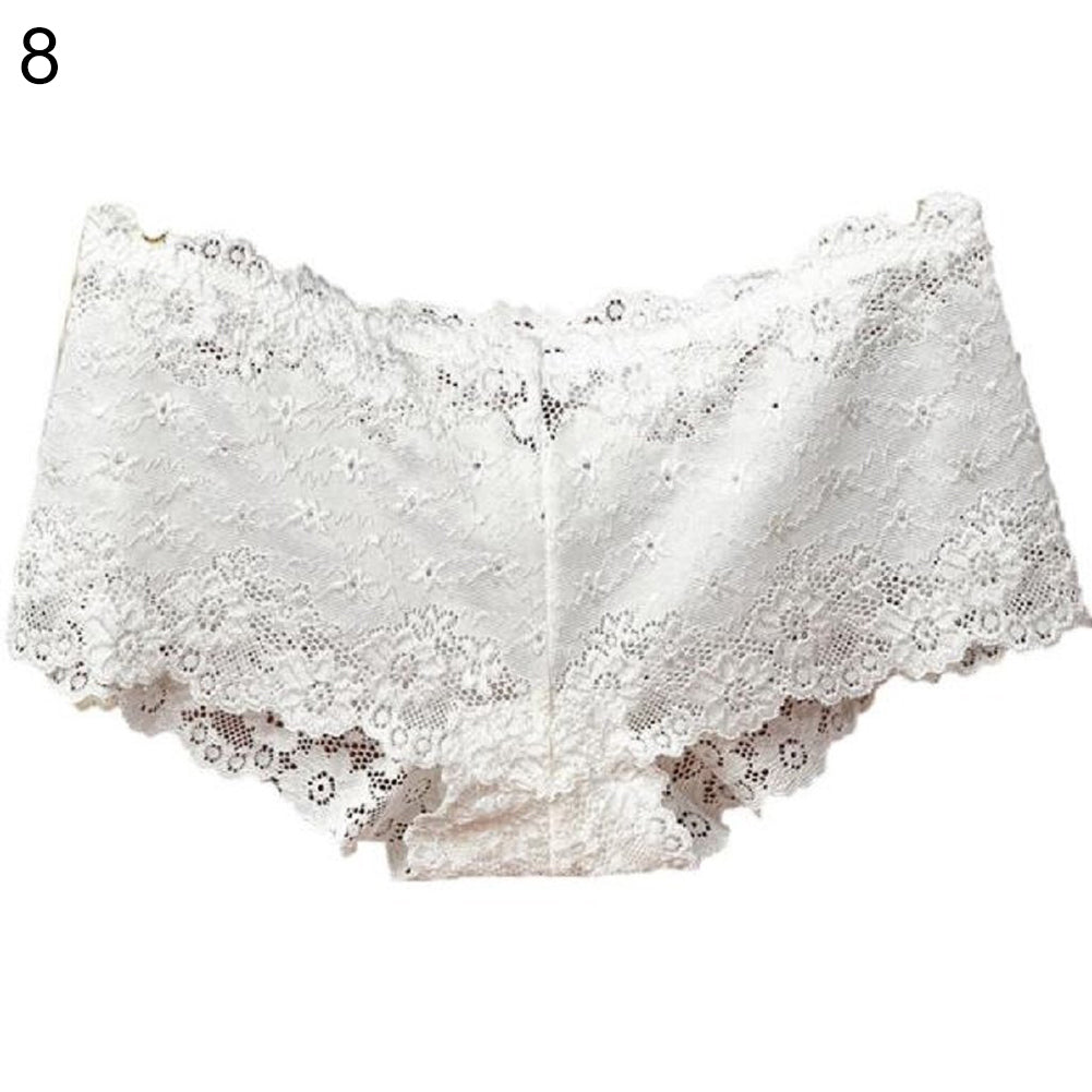 Women's Sexy Lace Low Waist See Through Hip Lifting Briefs Panties Underwear