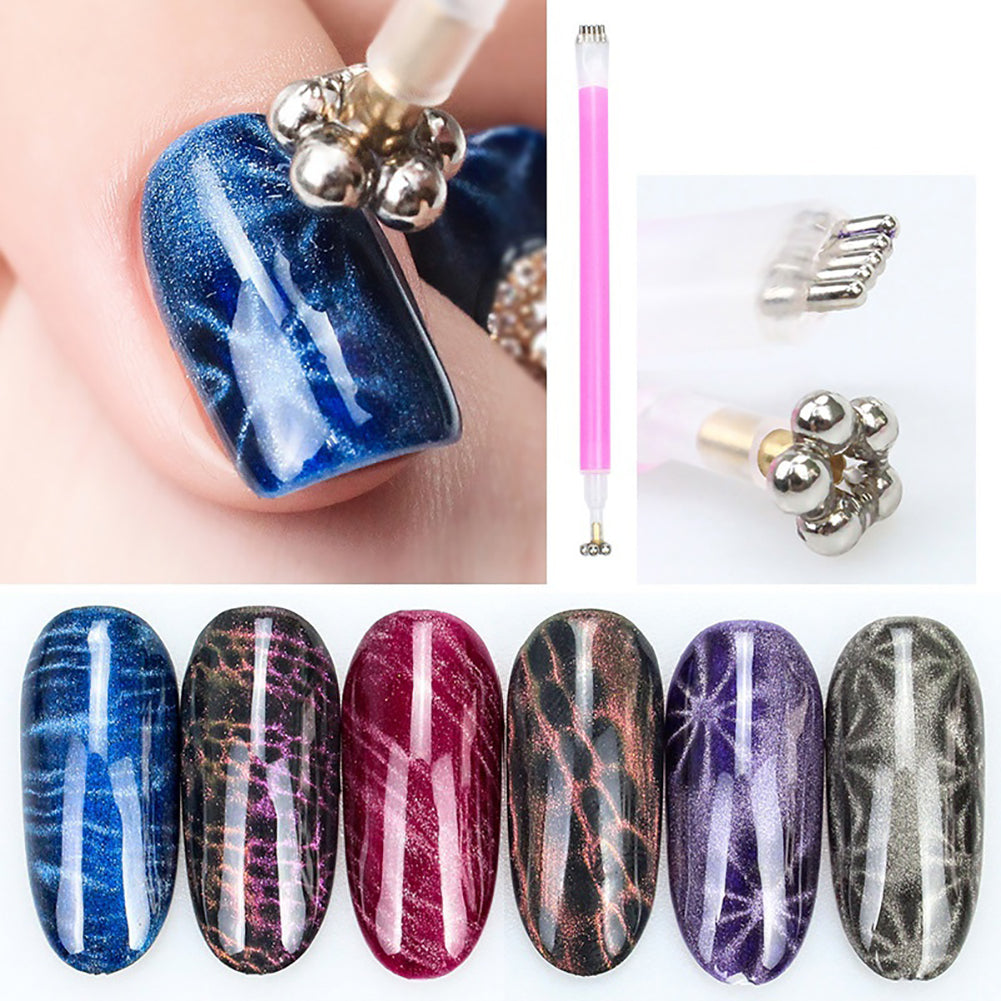 Nail Art Cat Eye Flower Stripe Magnetic Pen DIY 3D Polish UV Gel Manicure Tool