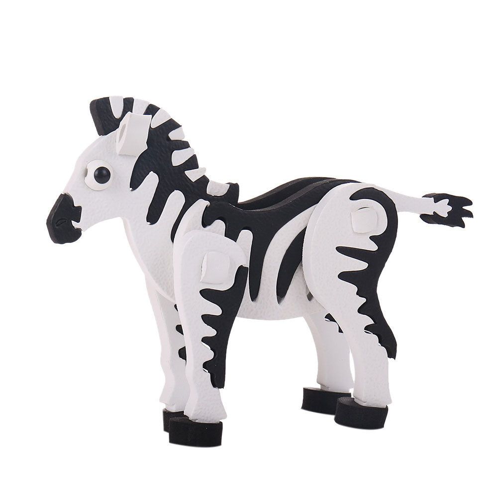 3D Zebra EVA Foam DIY Assembly Building Block Puzzle Toy Kids Educational Game