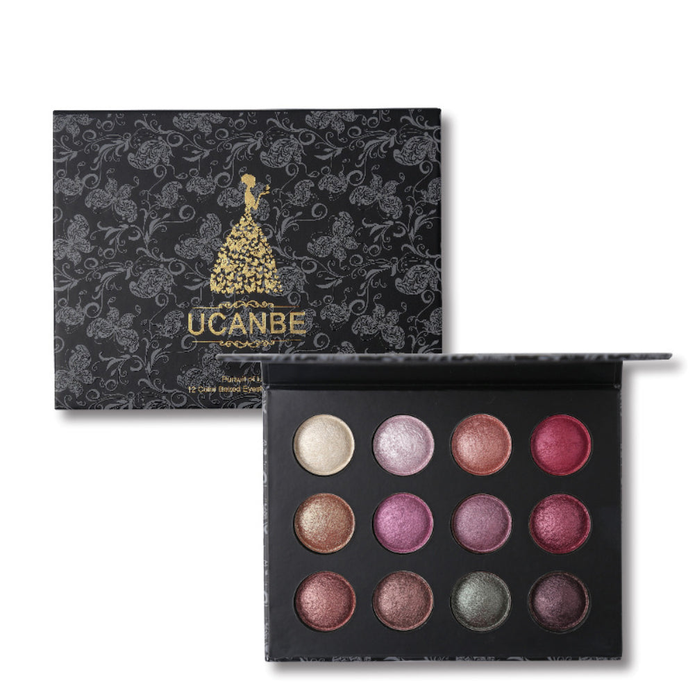 Matte Shimmer Pigment Powder Smoky Nude Makeup Pro 12 Colors Eyeshadow Palette