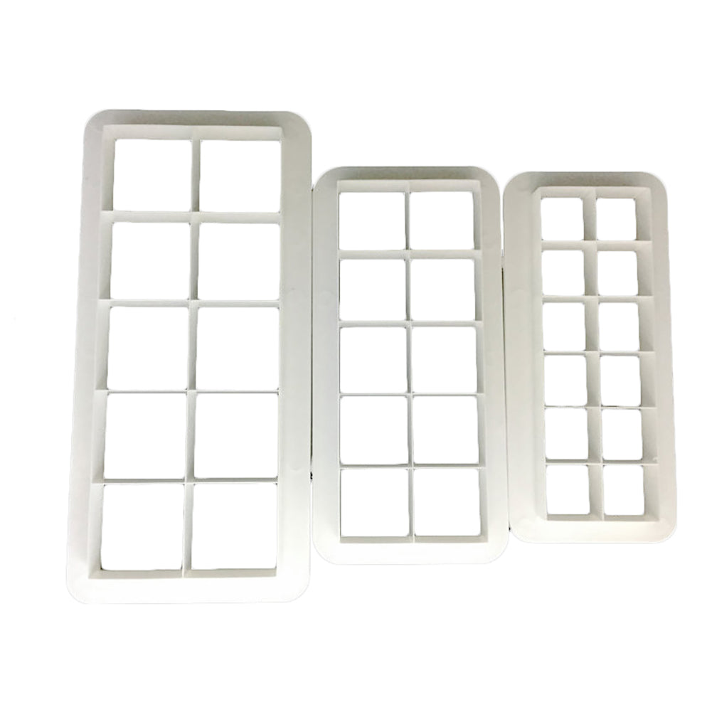 3Pcs DIY Baking Fondant Cake Mold Decor Square Biscuit Cookies Cutter Mould