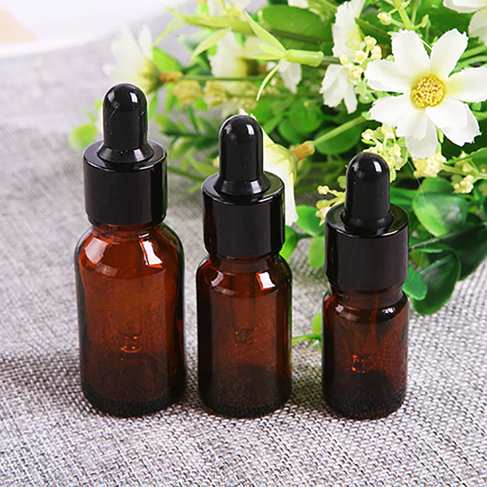 5ml-100ml Mini Amber Glass Liquid Reagent Pipette Bottle Eye Dropper Empty