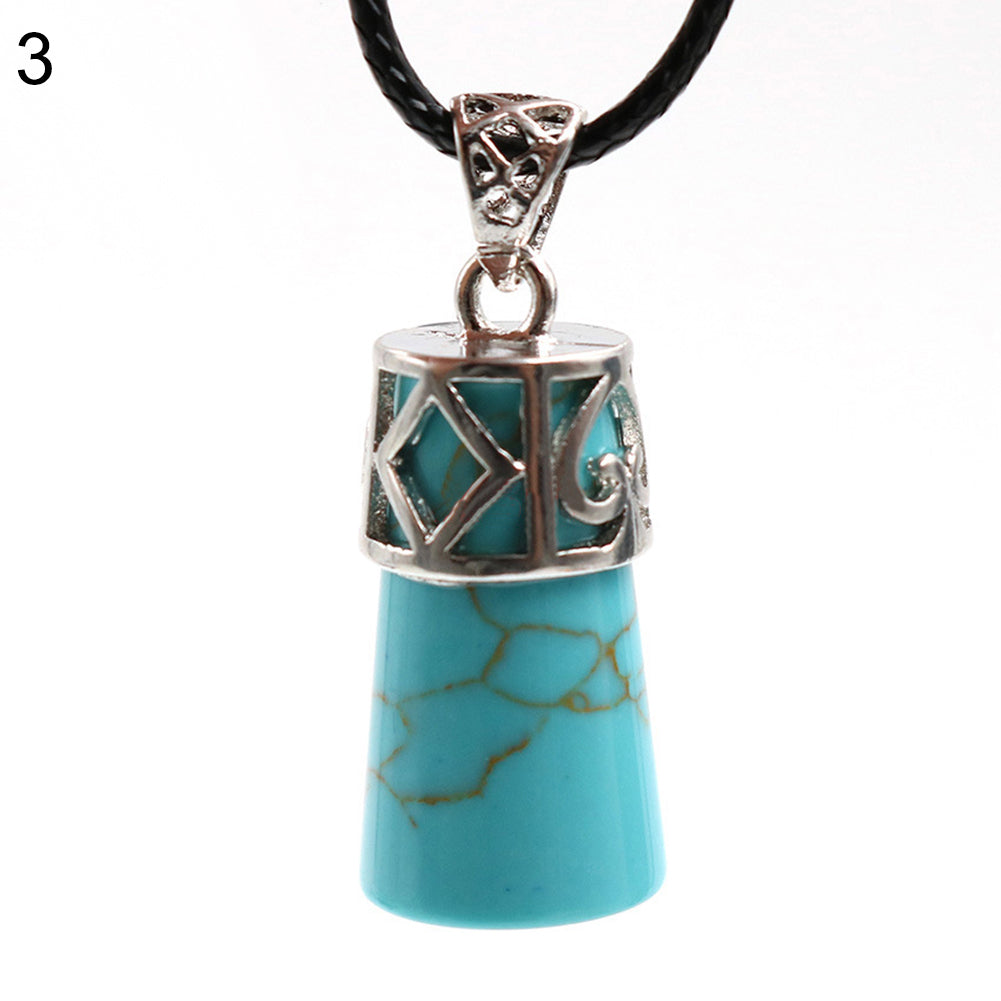 Vintage Cylinder Crystal Faux Gemstones Pendant for Necklace DIY Jewelry Making