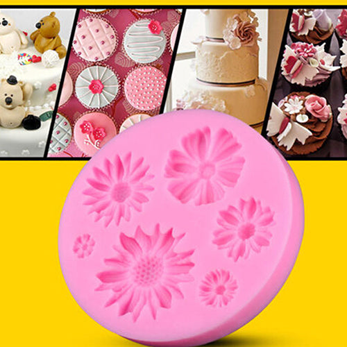 3D Flower Fondant Cake DIY Mold Silicone Mould Sugarcraft Baking Decorating Kit