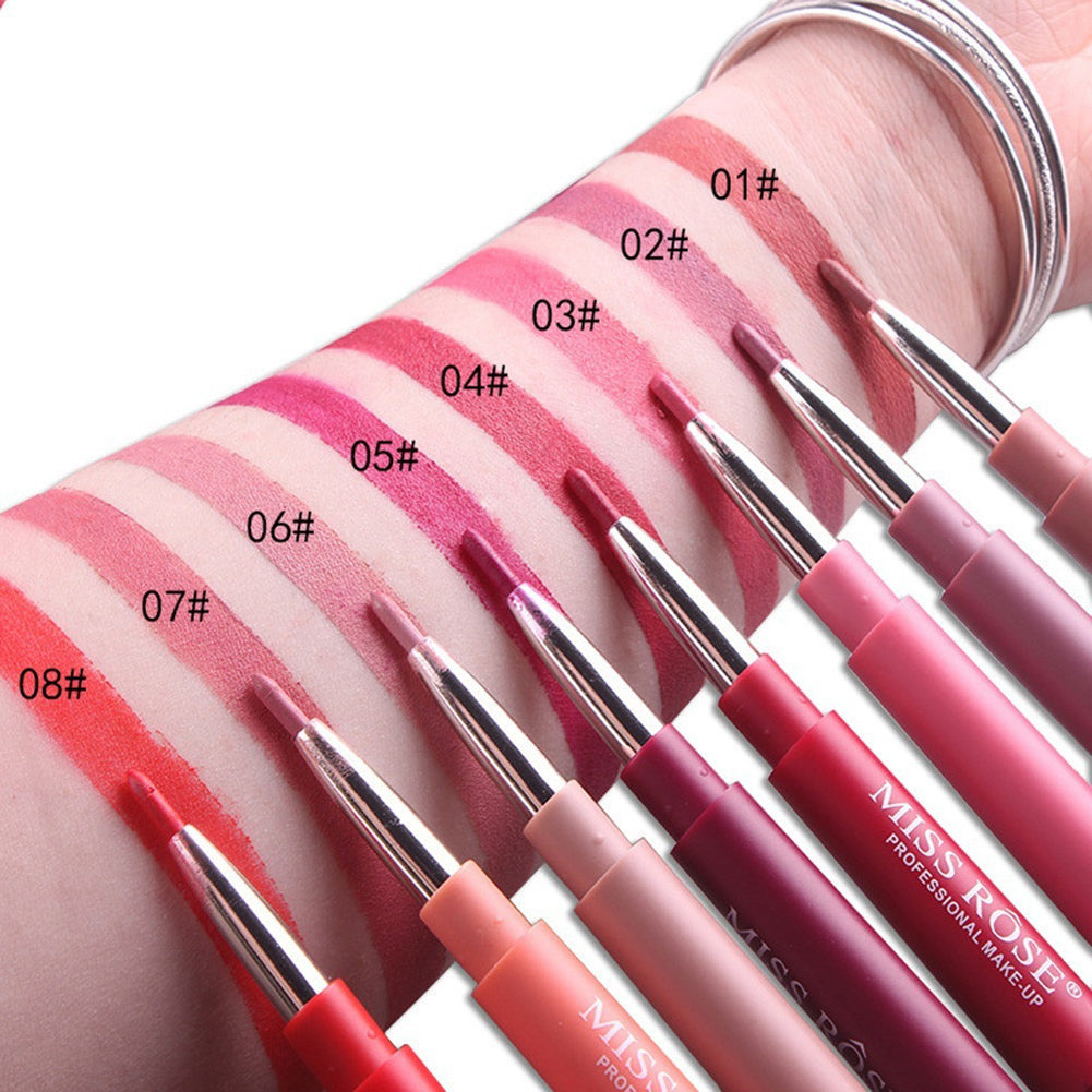 Women's Fashion Long Last Dual Head Lipliner Matte Lip Lipstick Pencil Makeup