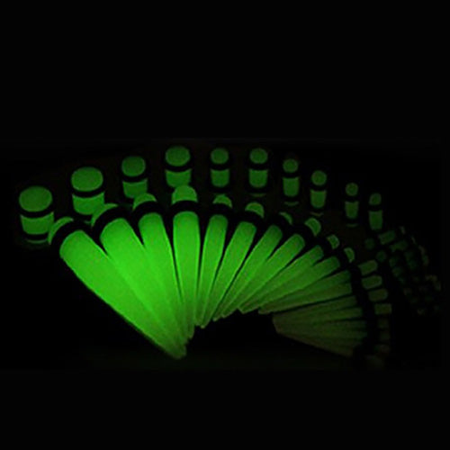 36Pcs/Set Unisex Acrylic Glow Ear Taper Plug Stretching Gauges Ear Expander Kit