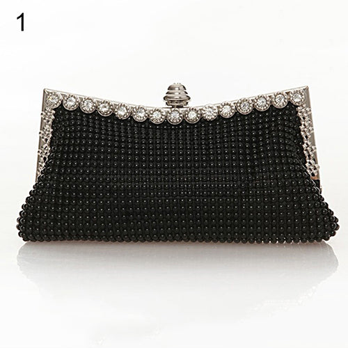 Women Stylish Rhinestone Handbag Evening Party Clutch Bag Banquet Tote Purse