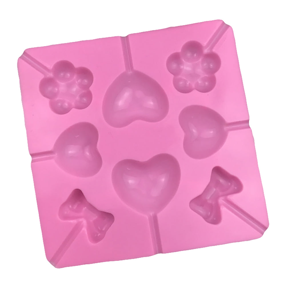 Heart Bowknot Flower DIY Lollipop Chocolate Candy Ice Lolly Silicone Baking Mold
