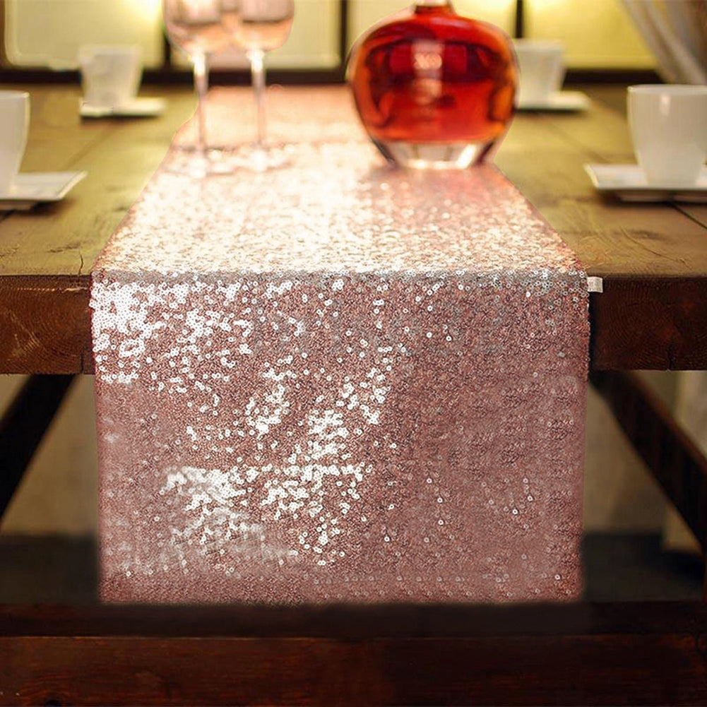 Sequins Hotel Table Runner Wedding Party Table Decoration Venue Desk Decor