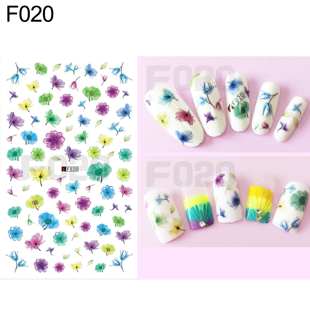 1 Sheet Flowers Butterfly Pattern Nail Art Stickers DIY Decal Manicure Tools