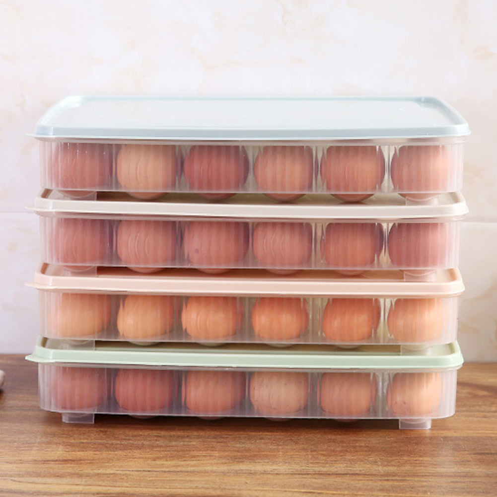 Refrigerator Egg Storage Box 24 Eggs Holder Food Container Plastic Organizer