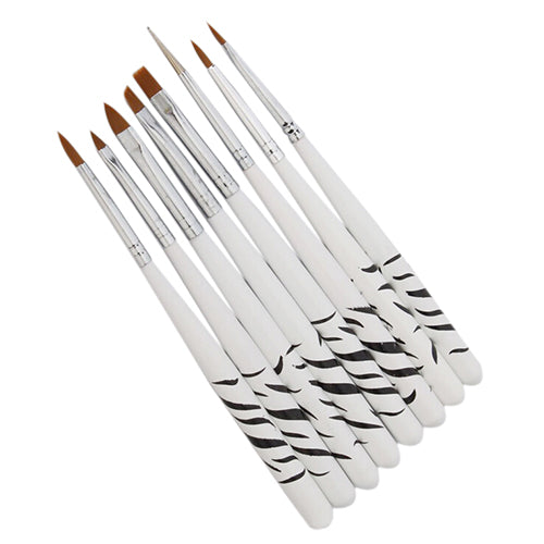 8PCS Zebra Nail Art Dotting Manicure Painting Drawing Polish Brush Pen Tools