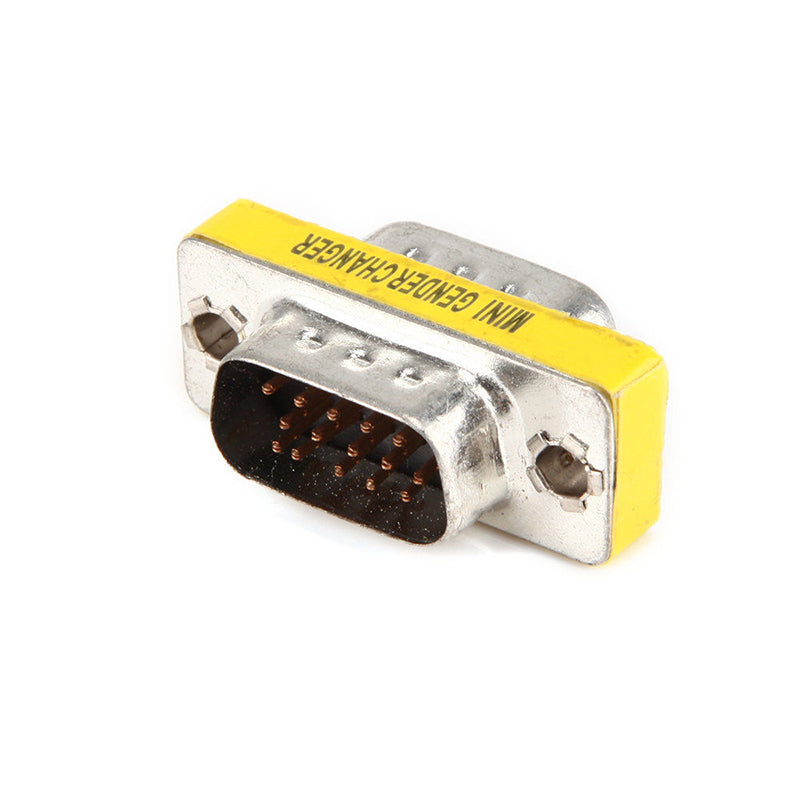 DB15 Male to Male Connector VGA SVGA 15 Pin M/M Converter Mini Gender Adapter