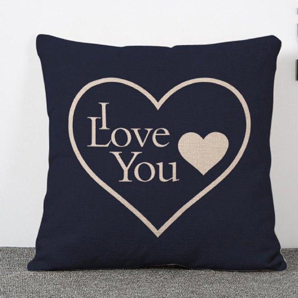 Love Letter Printed Pillow Case Bed Sofa Square Throw Cushion Cover Decoration