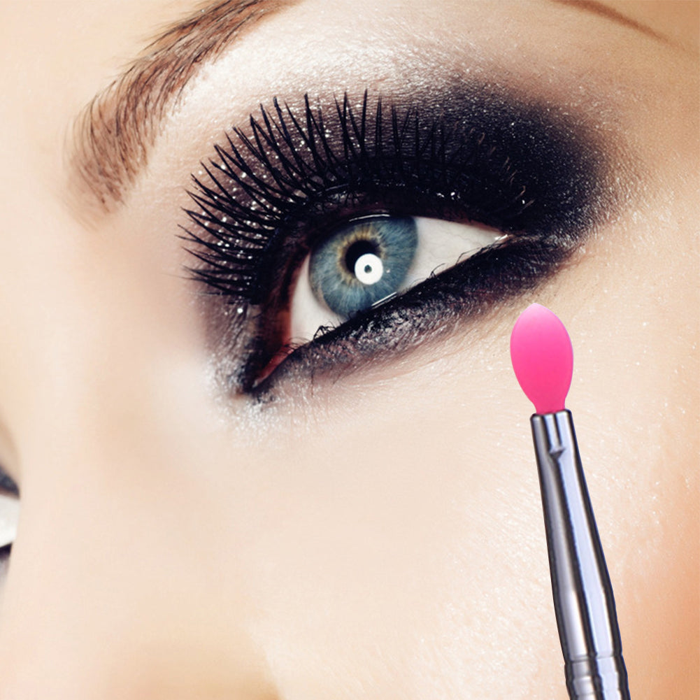 Double Ended Silicone Head Rhinestone Eyeshadow Eyebrow Lip Makeup Brush Tool