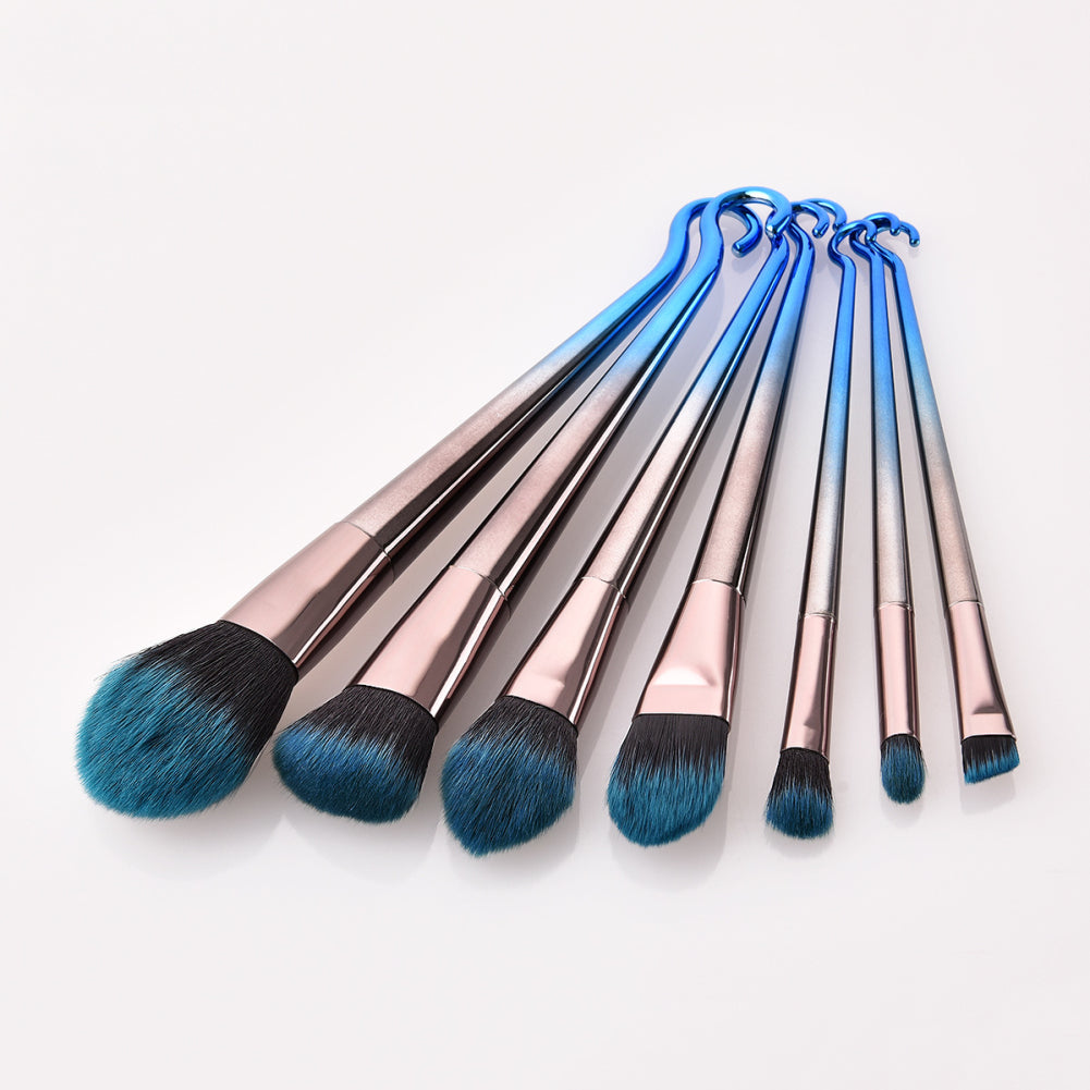 7Pcs Electroplated Handle Foundation Concealer Women Makeup Brushes Set Cosmetic