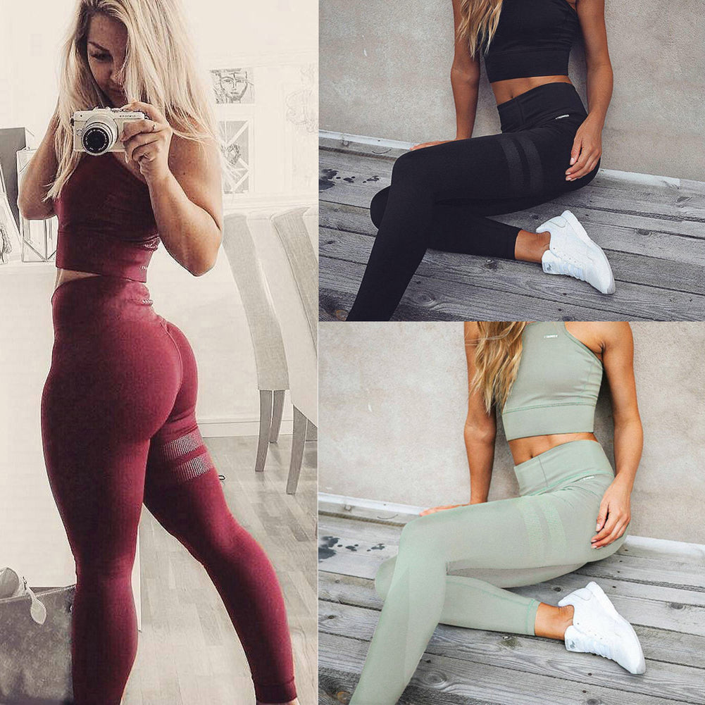 Sports Women Slim Elastic Outdoor Yoga Fitness Sweatpants Long Pants Trousers