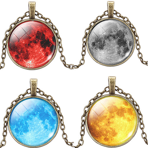 Unisex Universe Galaxy Nebula Glass Dome Cabochon Pendant Chain Necklace Gift