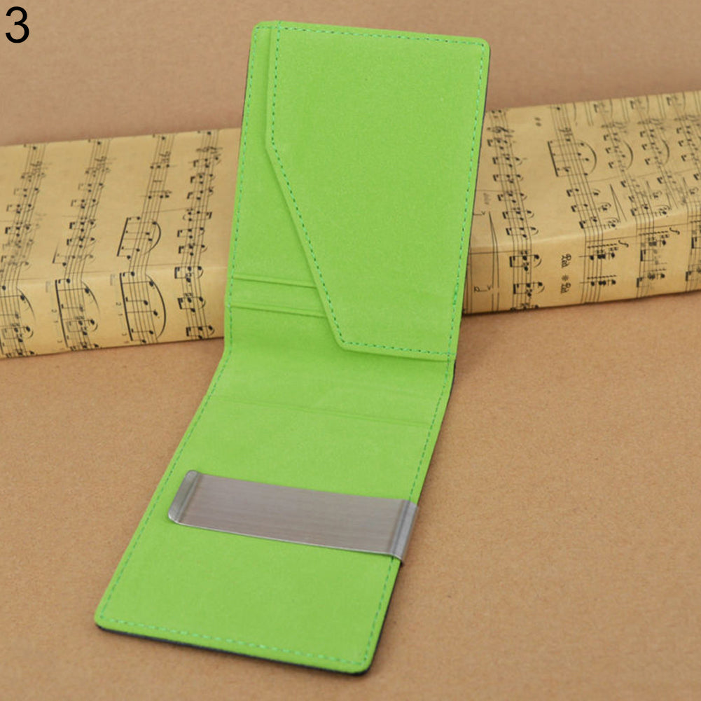 Men's Faux Leather Money Clip Slim Wallet ID Credit Card Storage Holder Purse
