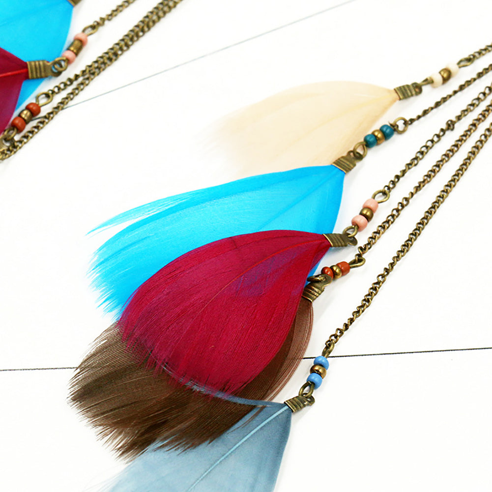 Bohemian Fashion Women Feather Tassel Hook Earrings Seaside Holiday Jewelry Gift