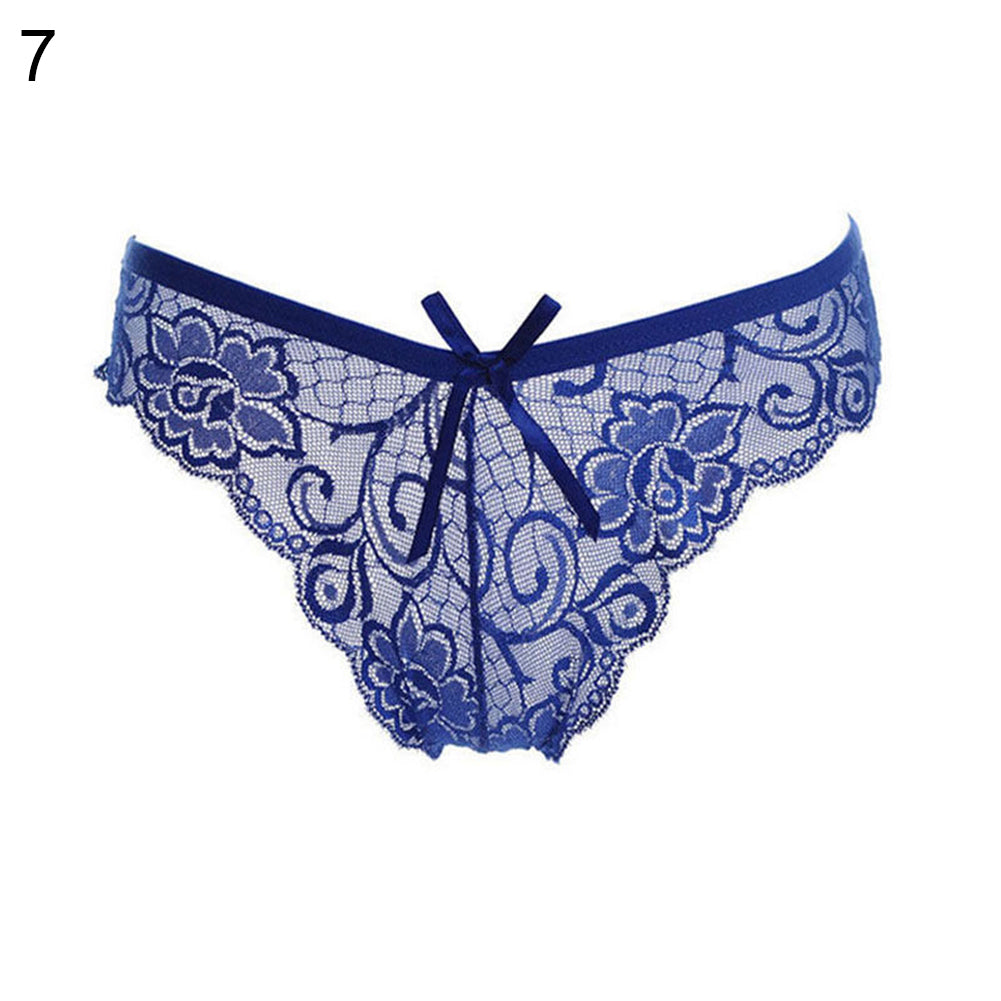 Women Sexy Lace See-through V-string Briefs Panties Thongs G-string Underwear