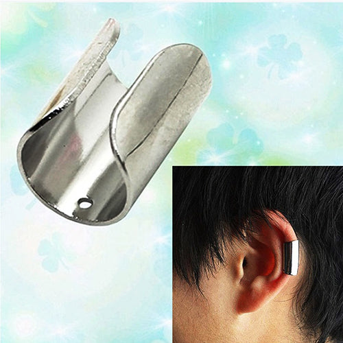 1 Piece Unisex Fashion Cylinder Shape Ear Stud Clip Punk Cuff Earring Jewelry Gift