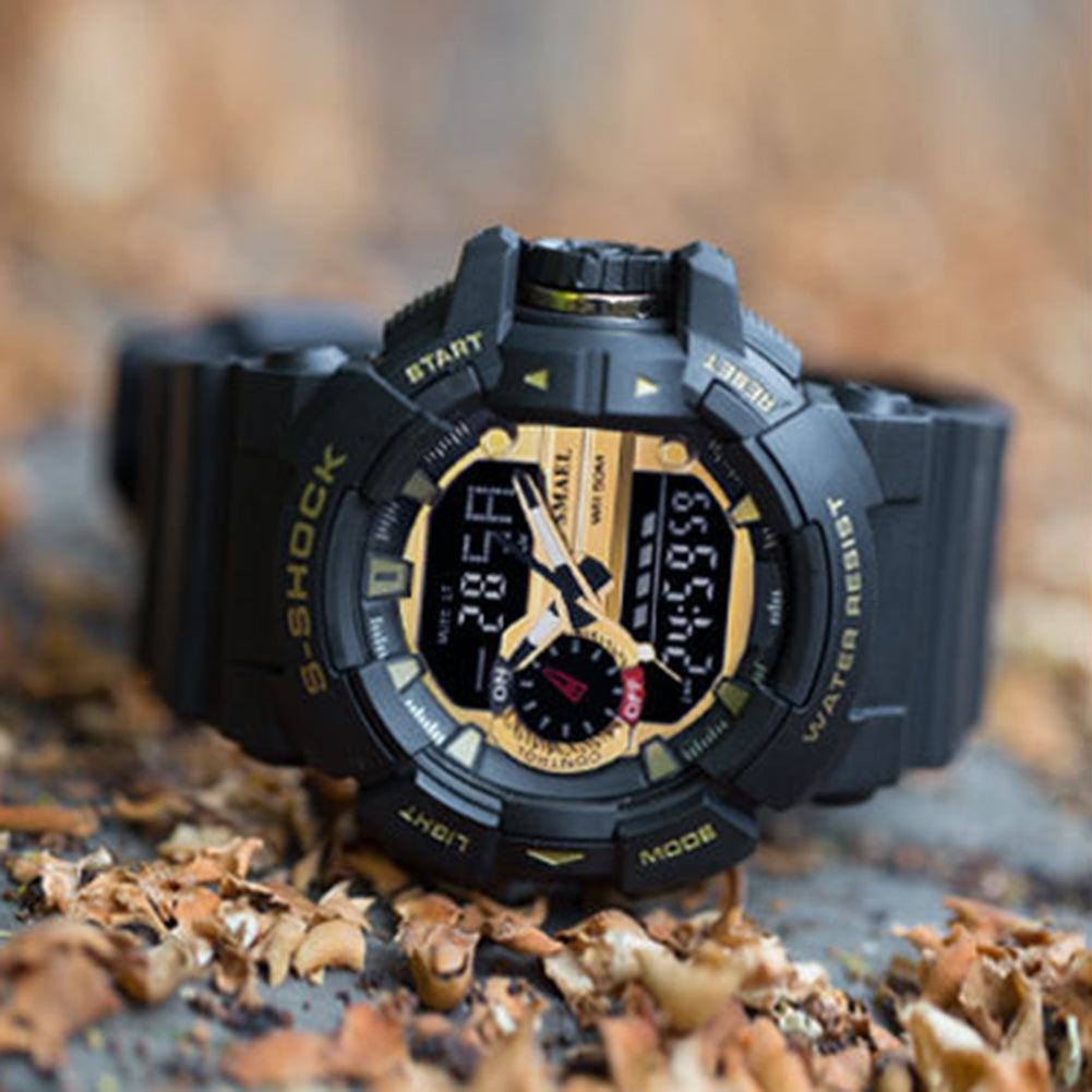 Fashion Men Sport Waterproof Shockproof Dual Display LED Digital Wrist Watch