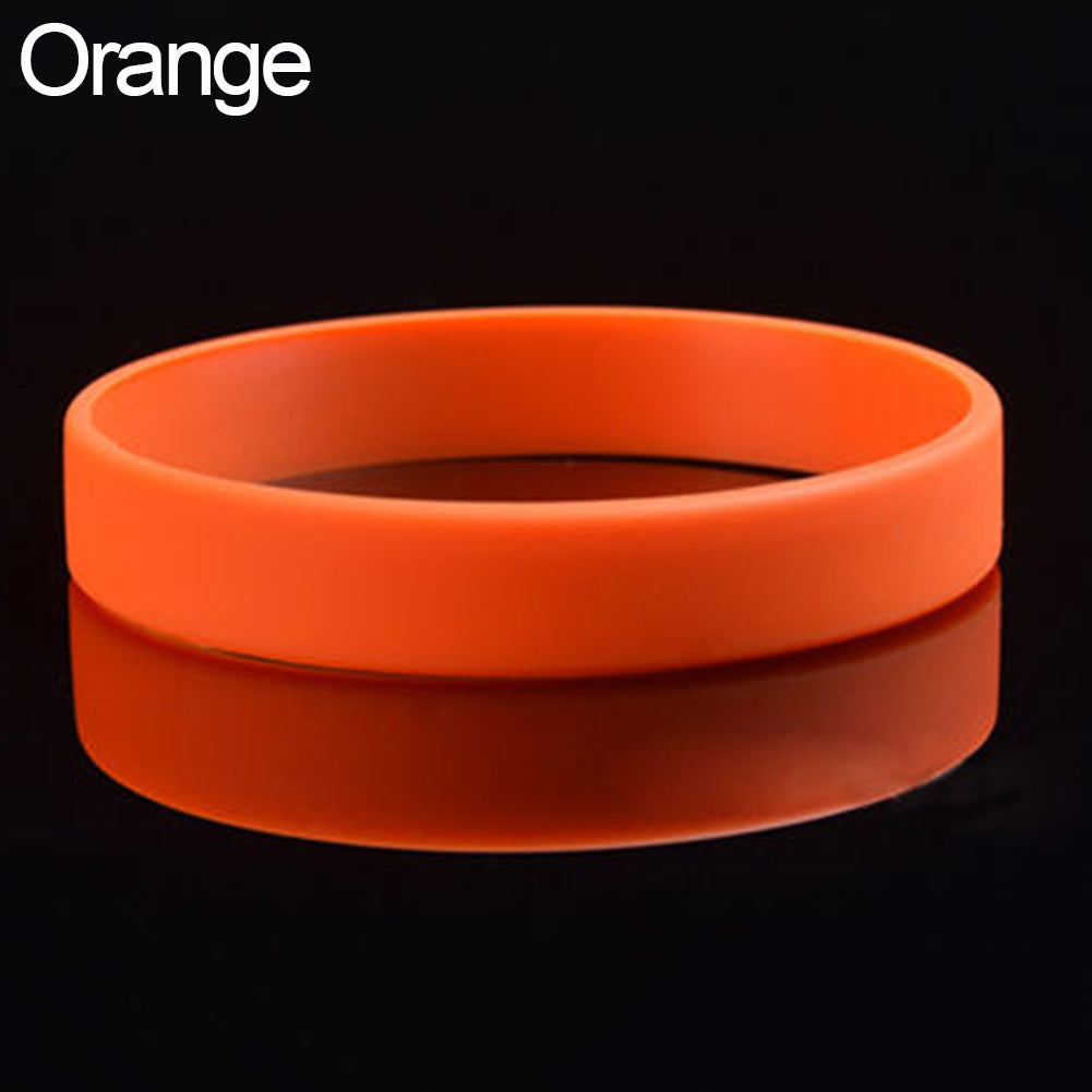 2 Pcs Men Women Silicone Wristbands Solid Color Sports Bracelet Bangle Gift