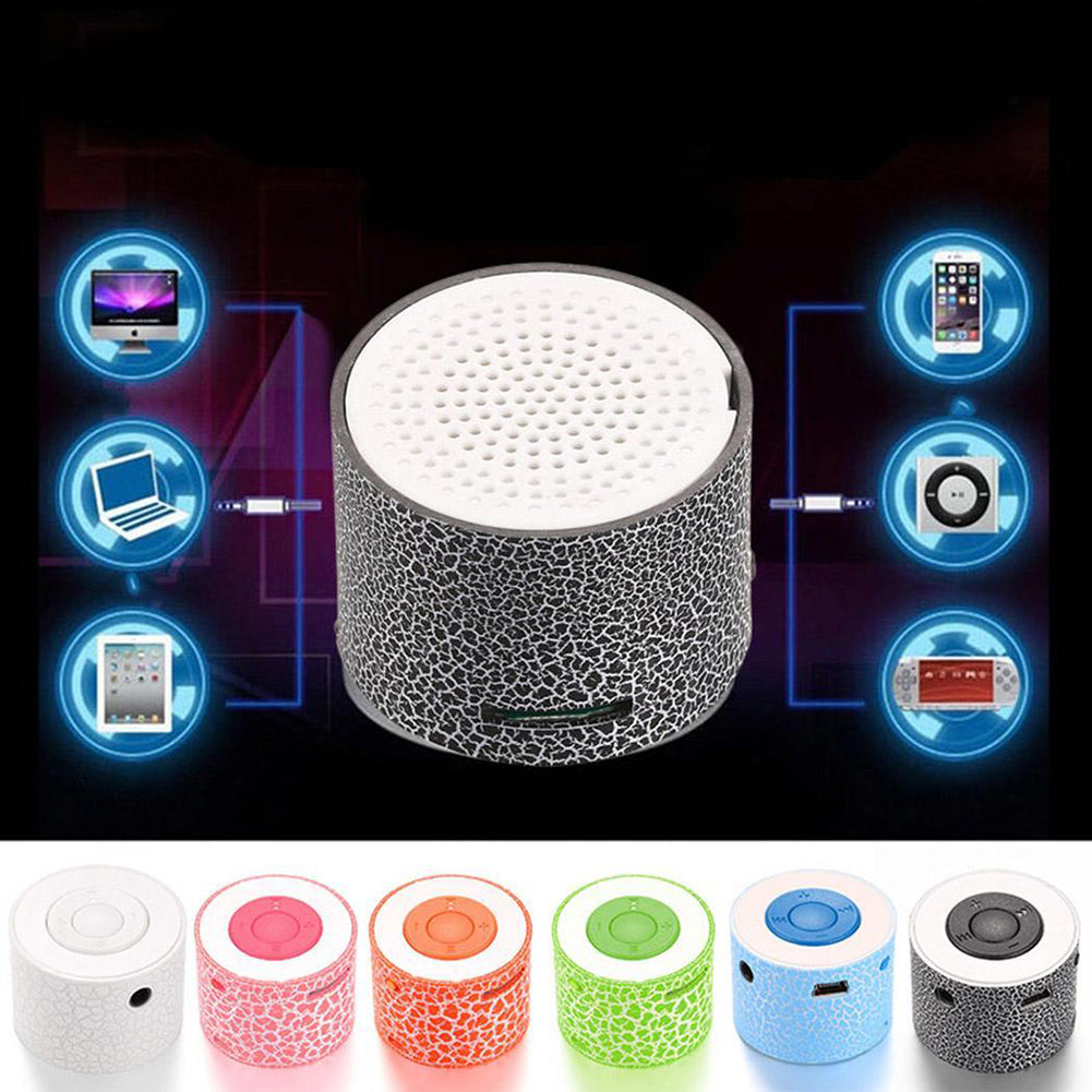 3.5mm Portable USB Bluetooth Crack Pattern Mini Stereo Speaker Wireless MP3