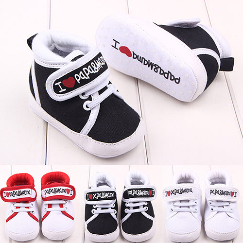 Toddler Baby Boys Girls I Love Papa Mama Letter Print Prewalkers Sneakers Shoes