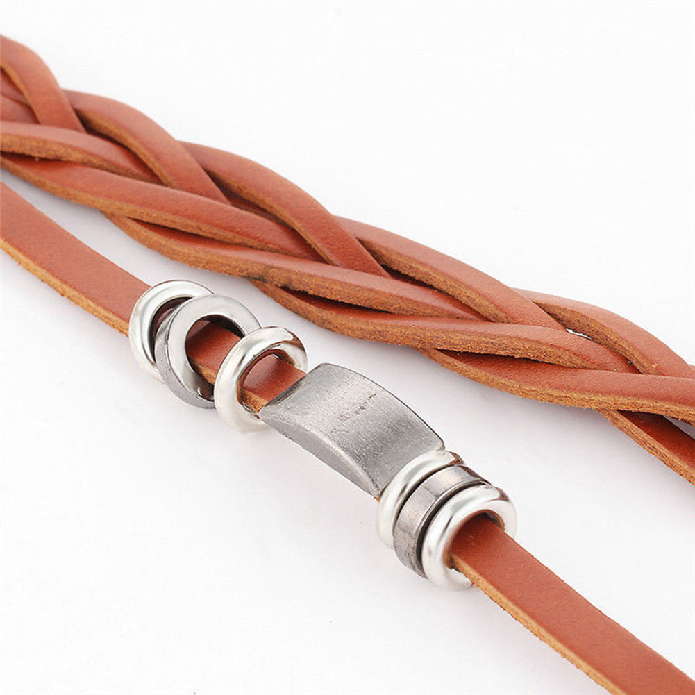 Vintage Men's Women's Faux Leather Multilayer Bracelet Bangle Wristband Jewelry