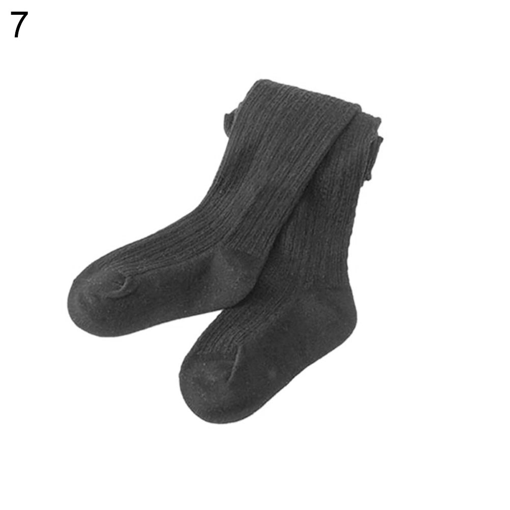 Kids Girls Solid Color Warm Cotton Pantyhose Dance Long Socks Stockings Leggings