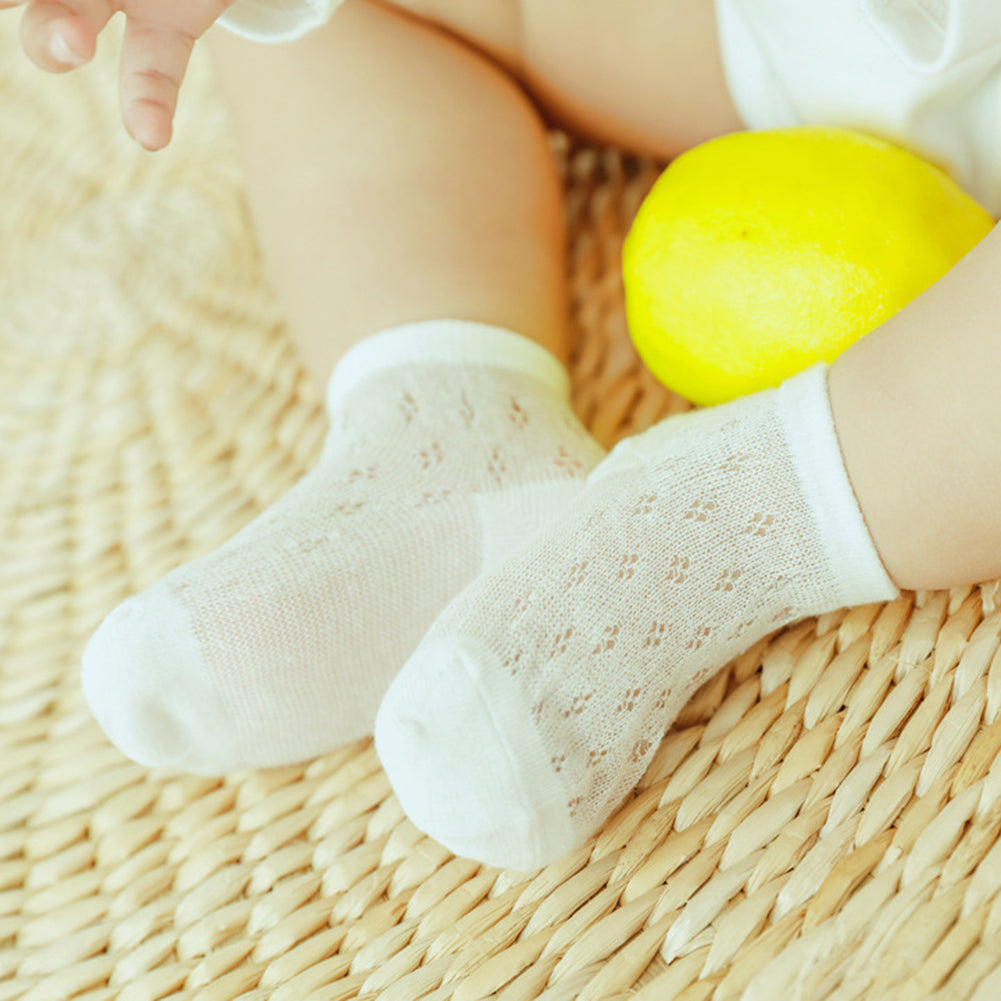 5 Pairs Baby Infants Summer Cotton Mesh Breathable Soft Ultrathin Short Socks