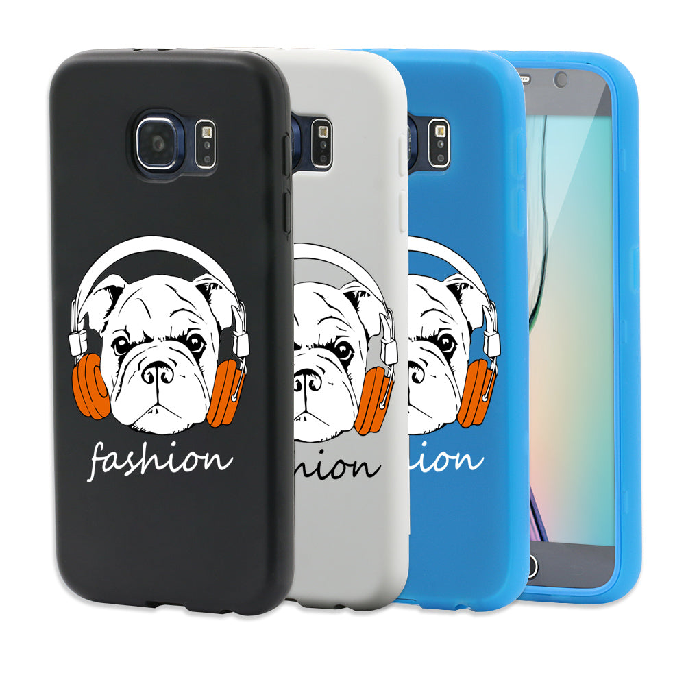 Dog with Headphone Touch Screen Flip Full Case for iPhone 6S Samsung S6 S7 Edge