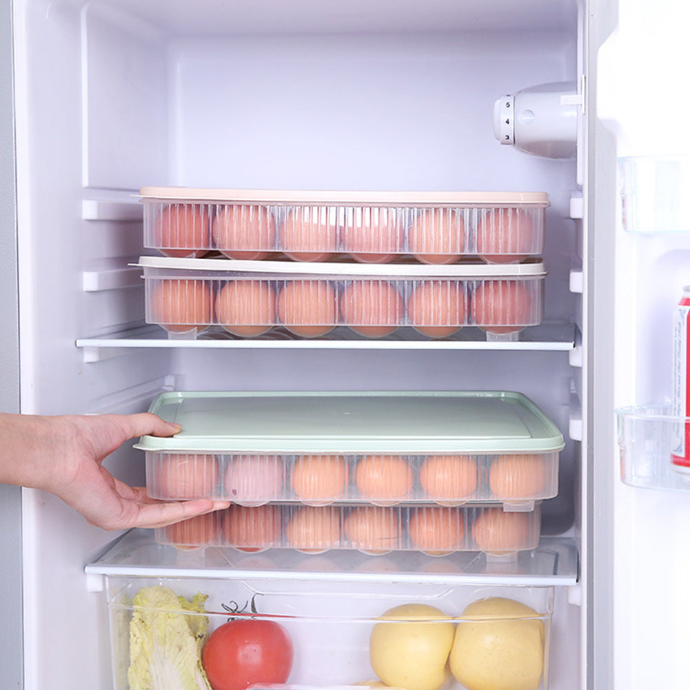 Refrigerator Egg Storage Box 24 Eggs Holder Food Container Plastic Organizer