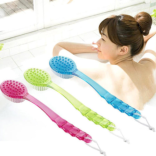 Long Handled Body Bath Shower Back Brush Scrubber Massager Skin Cleaning Tool