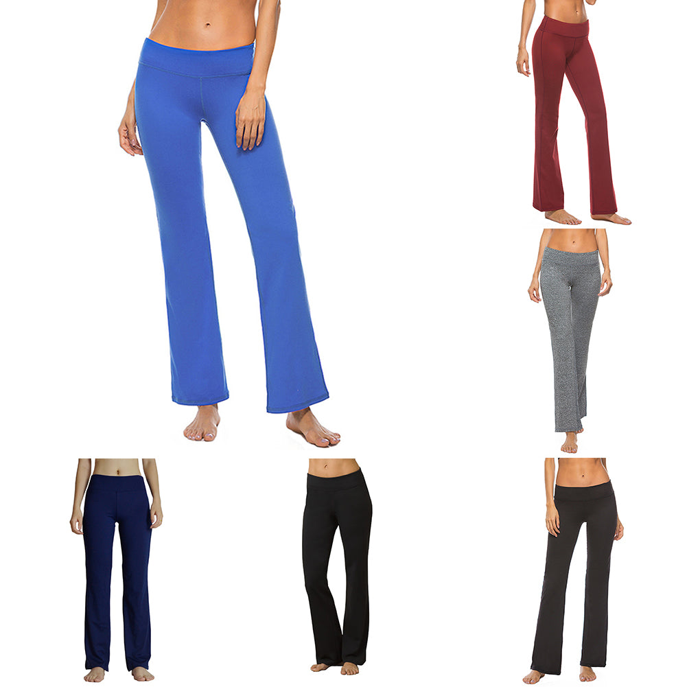 Solid Color Elastic Women's Gym Fitness Yoga Casual Loose Long Pants Trousers