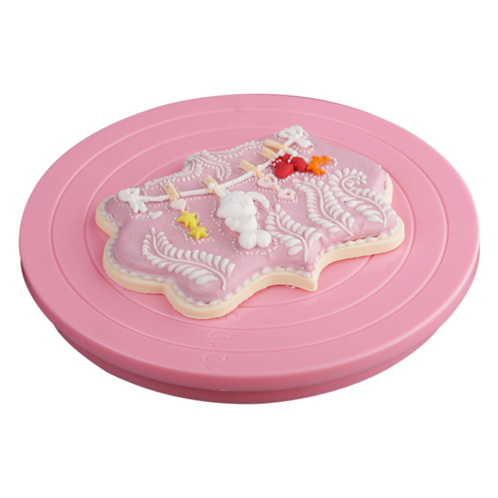 14cm Round Food-grade Plastic Rotating Cake Turntable Stand Baking Decor Plate