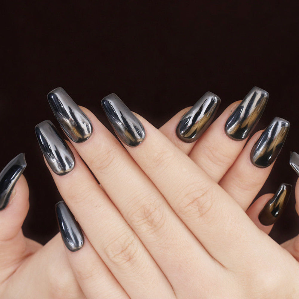 Black Mirror Effect Shinning Glitter Pigment Dust Women Party Nail Art Powder