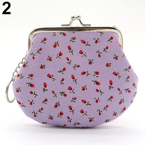 Women's Lovely Floral Pattern Card Change Holder Mini Wallet Clutch Coin Purse