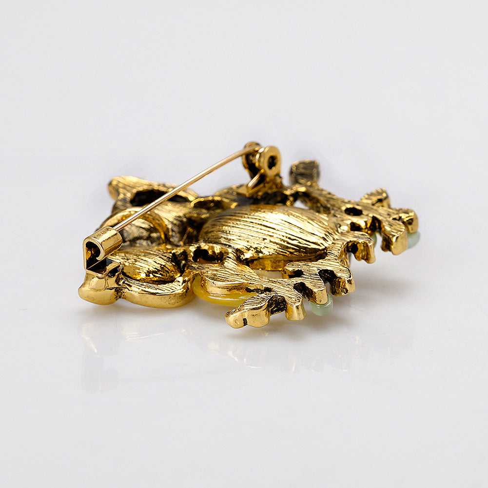 Luxury Shiny Rhinestone Artificial Stone Owl Animal Brooch Pin Women Jewelry