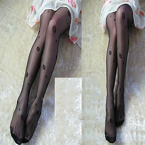 Women's Sexy Multi-Patterns Full Foot Thin Semi Sheer Tights Pantyhose Stockings