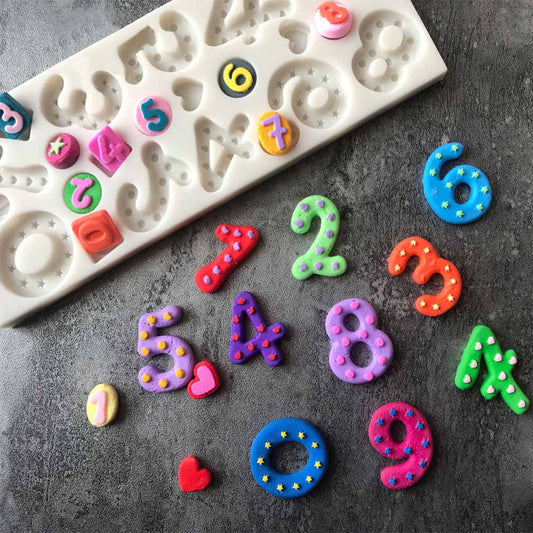 Silicone Big Small Numbers Cake Decor Mould DIY Craft Pastry Mold Baking Tool
