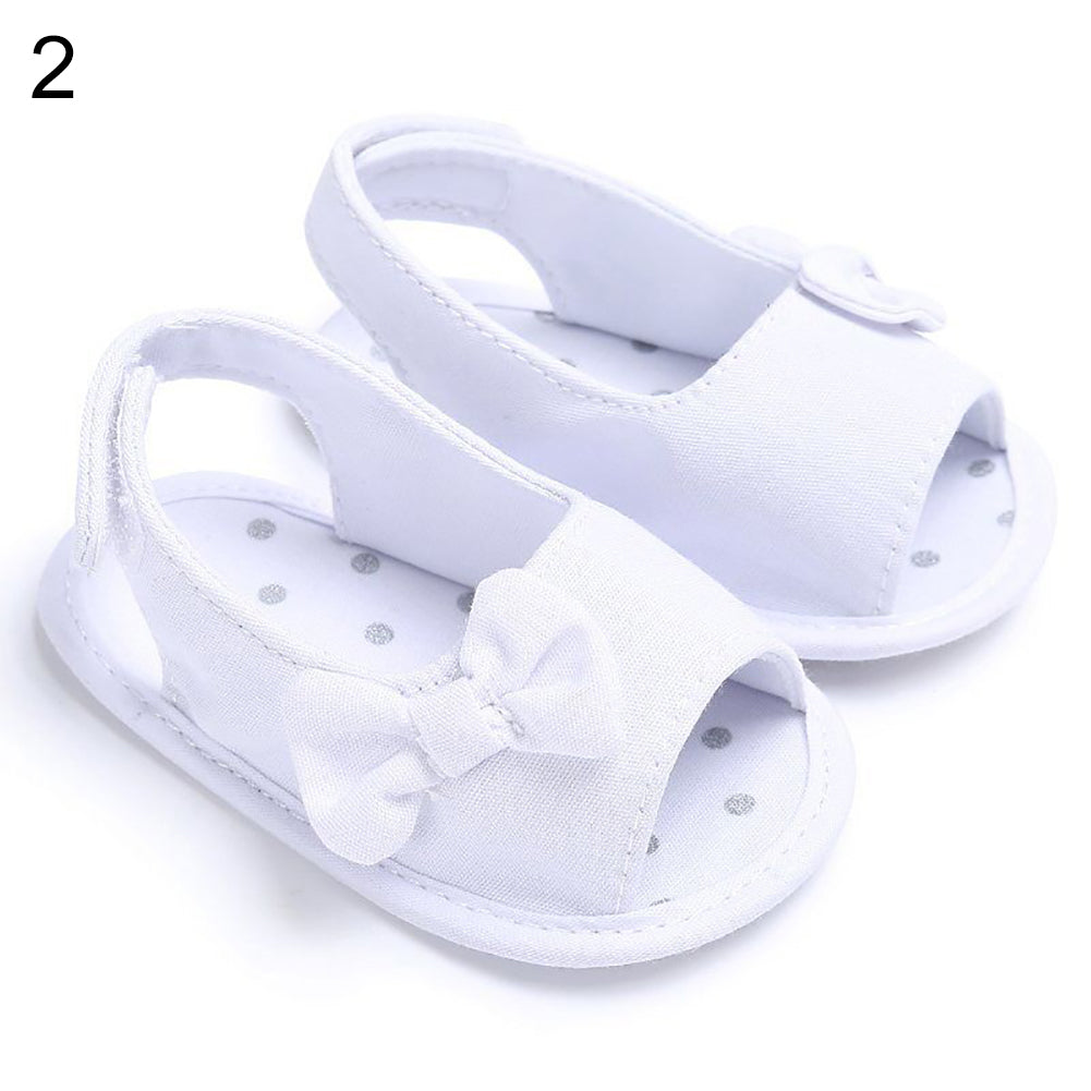 Baby Girl Cute Bowknot Flower Soft Sole Prewalker Anti-Skid Shoes Summer Sandals